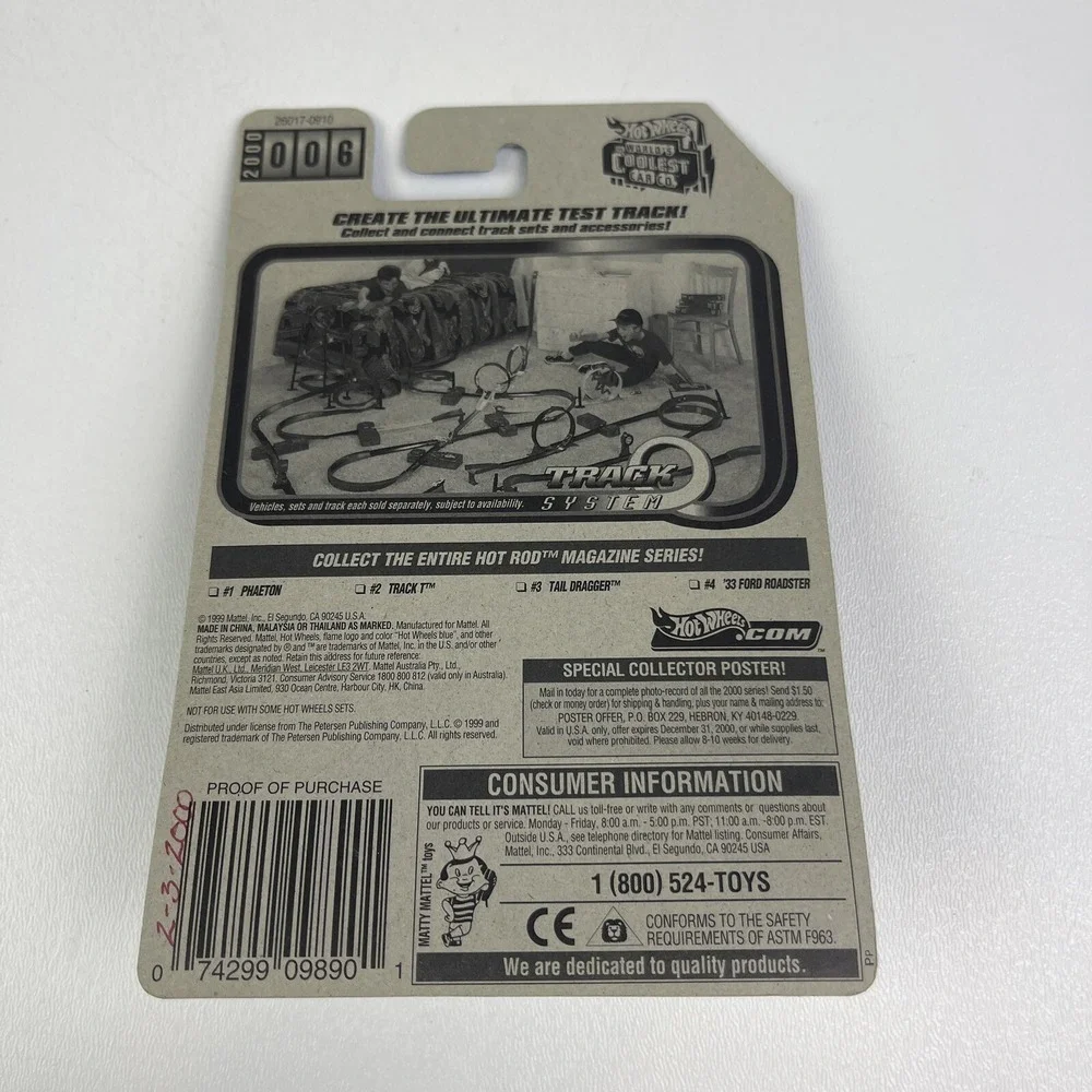 2000 Hot Wheels 006 Track T Hot Rod Magazine 2 Of 4 Yellow